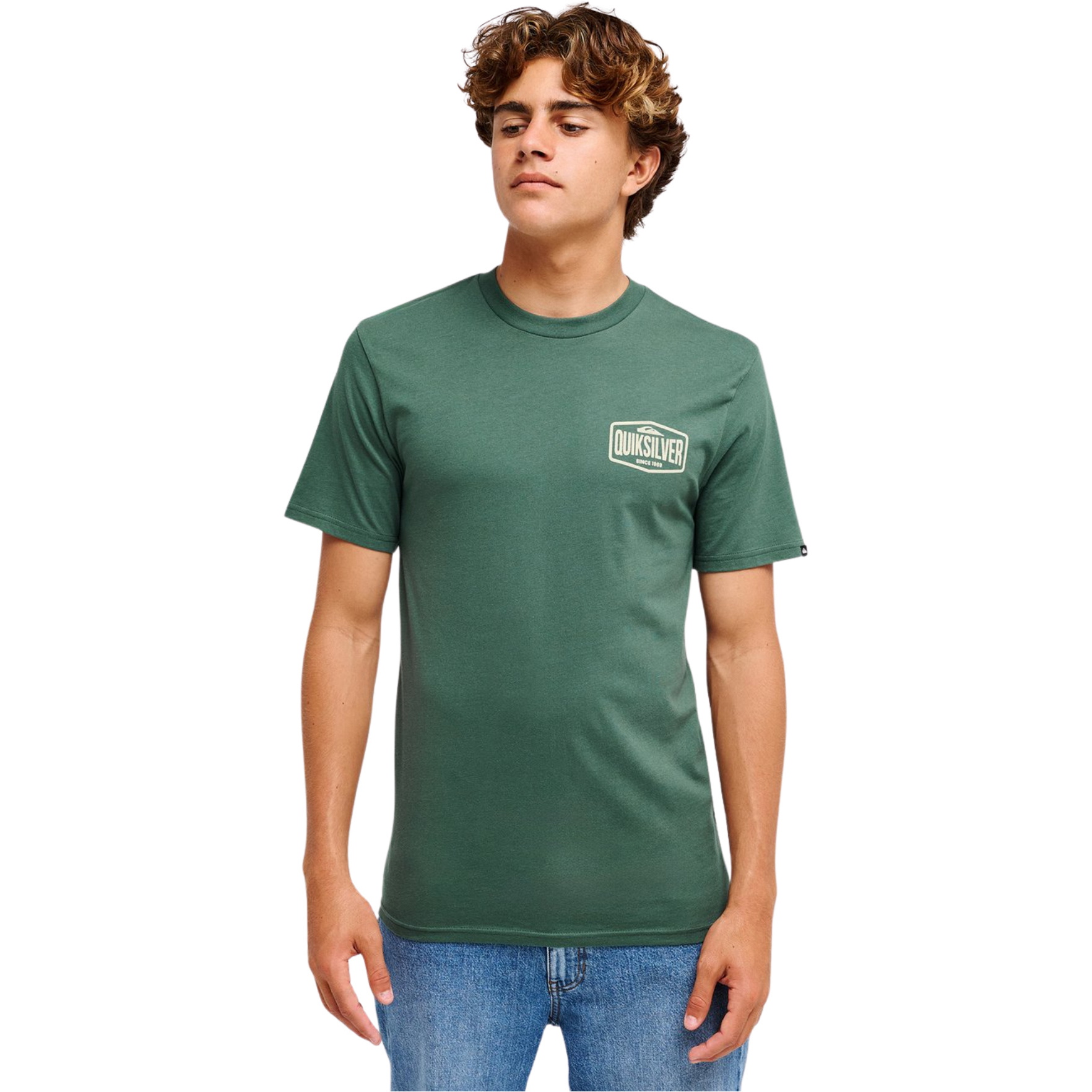 2026 Quiksilver Mens EV Surf Garage Short Sleeve T-Shirt EQYZT08461 - Forest
